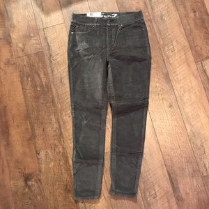 Gray velvet skinny pants